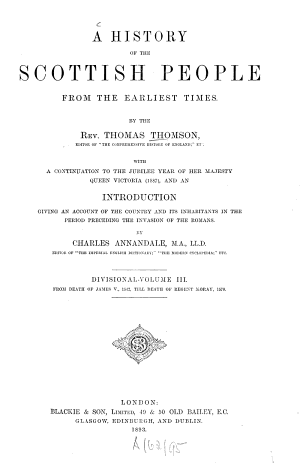 Copertina di A history of the Scottish people from the earliest times