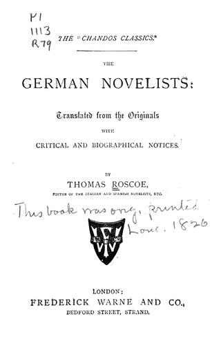 Copertina di German Novelists