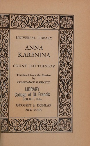 Copertina di Anna Karenina (Universal library)