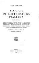 Copertina di Saggi di letteratura italiana
