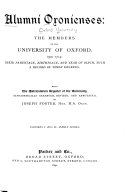 Copertina di Alumni Oxonienses