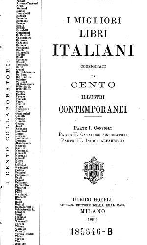 Copertina di I migliori Libri italiani consigliati da cento illustri contemporani