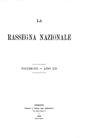 Copertina di “La” rassegna nazionale