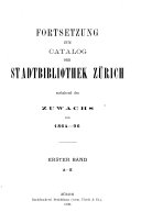 Copertina di Catalog der Stadtbibliothek in Zürich