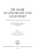 Copertina di Die Musik in Geschichte and Gegenwart; allgemeine Enzyklopadie der