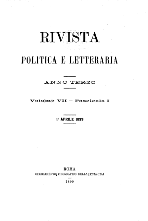 Copertina di Rivista politica e letteraria