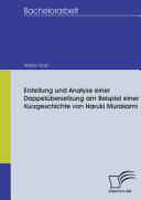Copertina di Erstellung und Analyse einer Doppelübersetzung am Beispiel einer Kurzgeschichte von Haruki Murakami