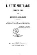 Copertina di L'arte militare libri sei per Vincenzo Molinari