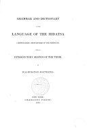 Copertina di Grammar and Dictionary of the Language of the Hidatsa