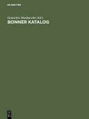 Copertina di Bonner Katalog