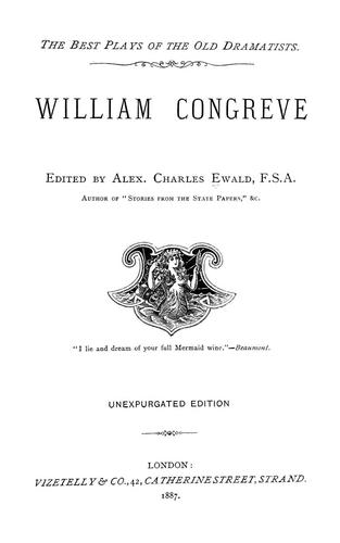 Copertina di William Congreve