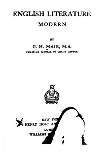 Copertina di English literature