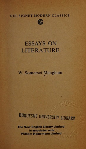Copertina di Essays on literature (NEL Signet modern classics, 5027)