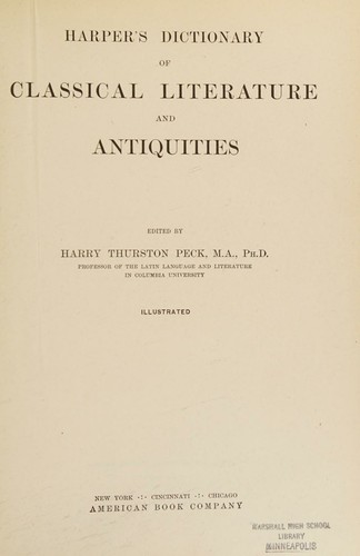 Copertina di Harper's Dictionary of Classical Literature and Antiquities