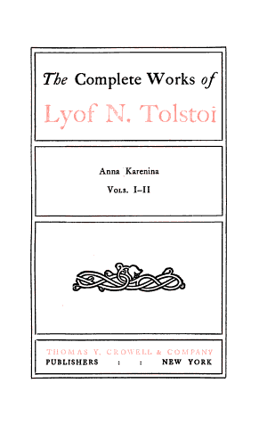 Copertina di The Complete Works of Lyof N. Tolstoi: Anna Karenina