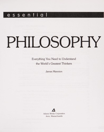 Copertina di essential philosophy
