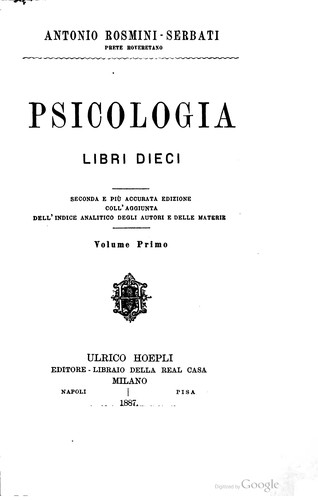 Copertina di Psicologia libri dieci