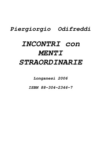 Copertina di Incontri con menti straordinarie