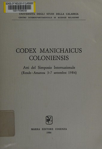 Copertina di Codex manichaicus coloniensis