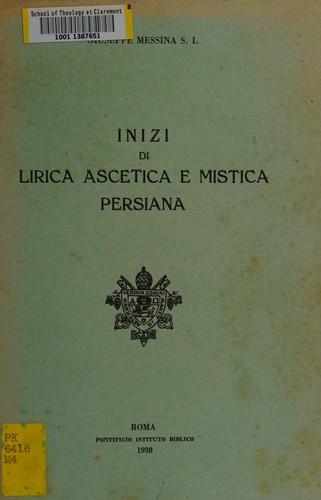 Copertina di Inizi di lirica ascetica e mistica Persiana