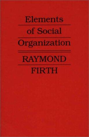 Copertina di Elements of social organization