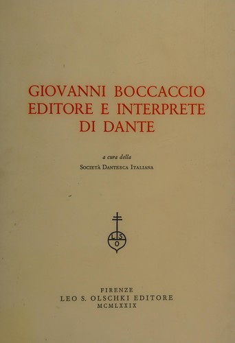 Copertina di Giovanni Boccaccio editore e interprete di Dante