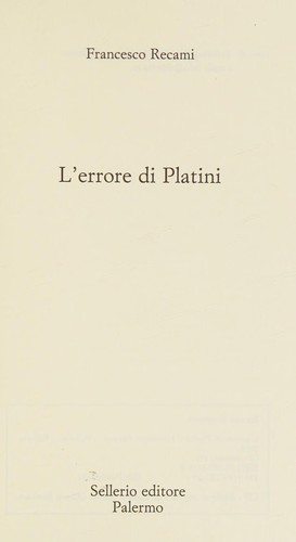 Copertina di L'errore di Platini