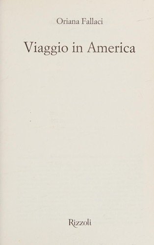 Copertina di Viaggio in America