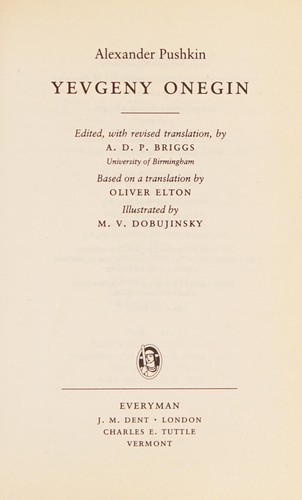 Copertina di Yevgeny Onegin