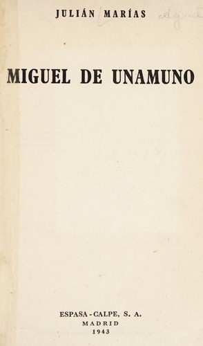 Copertina di Miguel de Unamundo