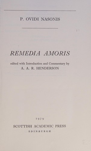 Copertina di Remedia amoris