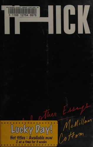 Copertina di Thick and Other Essays