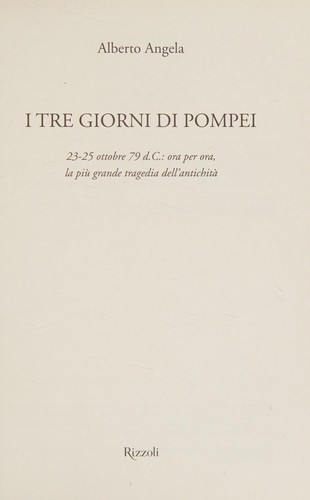 Copertina di I tre giorni di Pompei