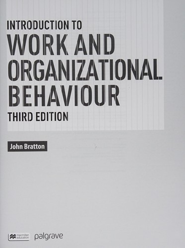 Copertina di Introduction to work and organizational behaviour
