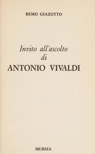 Copertina di Invito all'ascolto di Antonio Vivaldi