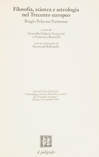 Copertina di Filosofia, scienza e astrologia nel Trecento europeo
