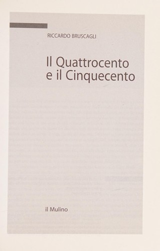 Copertina di Il Quattrocento e il Cinquecento