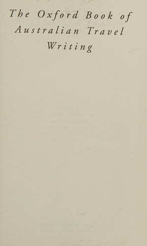 Copertina di The Oxford book of Australian travel writing