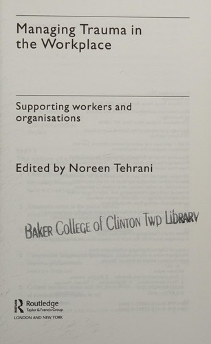 Copertina di Managing trauma in the workplace