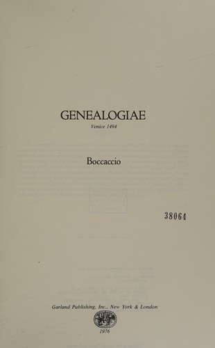 Copertina di Della geneologia de gli dei
