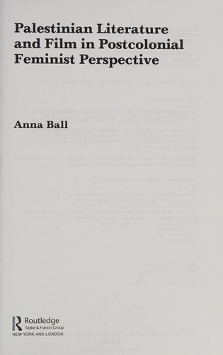 Copertina di Palestinian literature and film in postcolonial feminist perspective