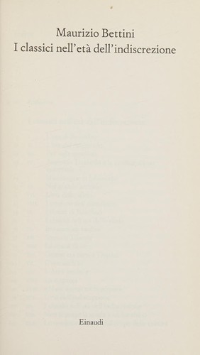 Copertina di I classici nell'età dell'indiscrezione
