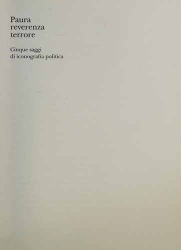 Copertina di Paura, reverenza, terrore