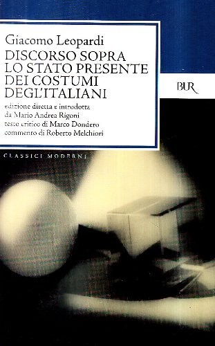 Copertina di Discorso sopra lo stato presente dei costumi degl'Italiani