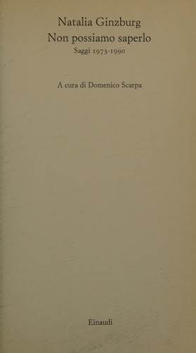 Copertina di Non possiamo saperlo