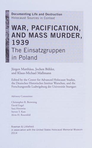 Copertina di War, pacification, and mass murder, 1939