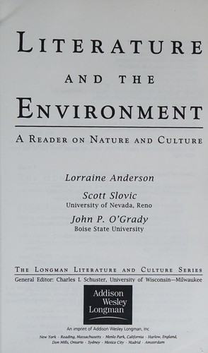Copertina di Literature and the environment