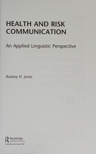 Copertina di Health and Risk Communication