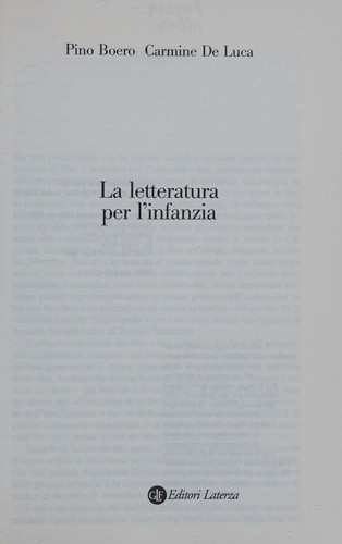 Copertina di La letteratura per l'infanzia