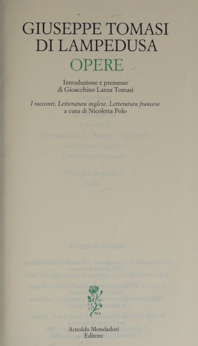 Copertina di Opere